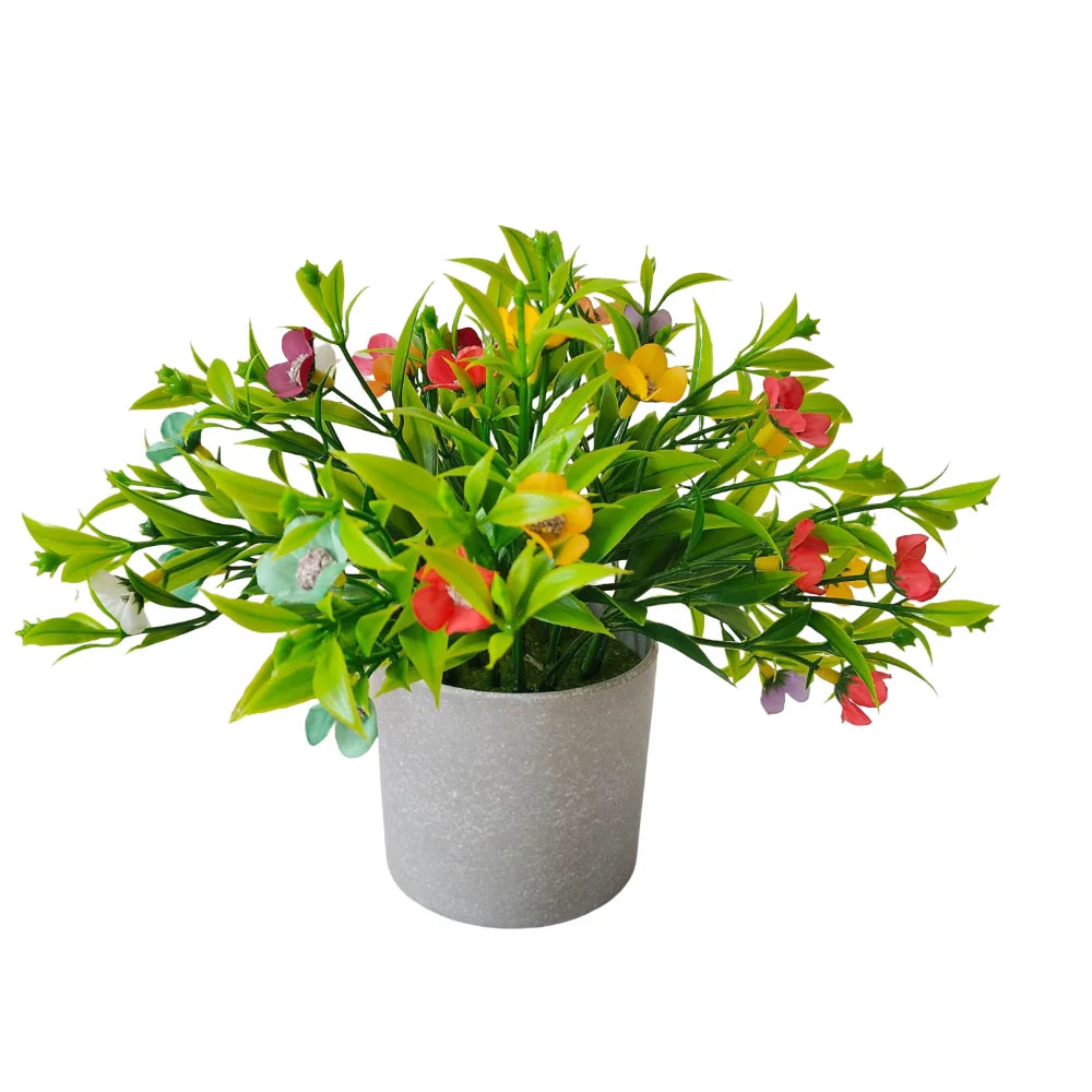 Realistic Artificial Daisy Potted Real Touch Lifelike Simulation Green Plant Bonsai No Watering Non-fading Fake Chrysanthemum