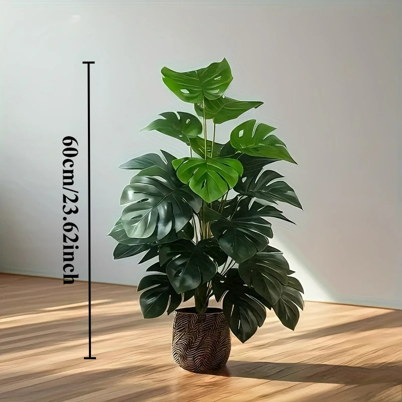 Artificial Monstera Palm Tree Realistic Plastic Green Plant for Home Office Wedding Christmas Without Flower pots