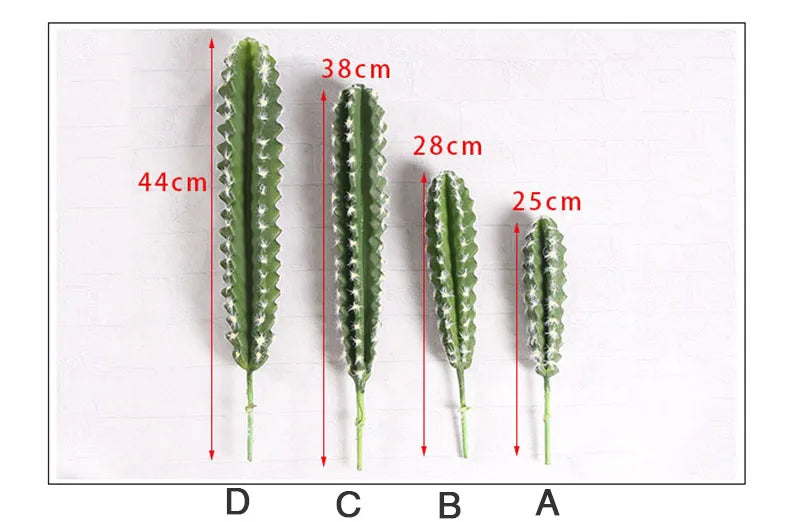 Single Artificial Flower Simulation Plant Cactus Green Leaf For Home Garden Wedding Party Decoration DIY Plant Wall  Accessories