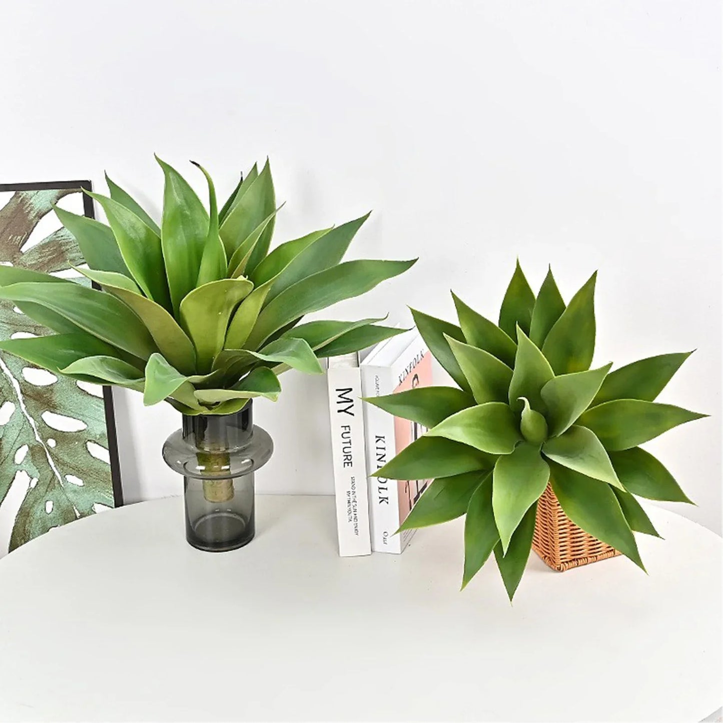 Fake Agave Succulent Plant 28 Inch Big Size Faux Succulents Stems For Indoor Outdoor Artificial Plants Natural Garden Home Decor