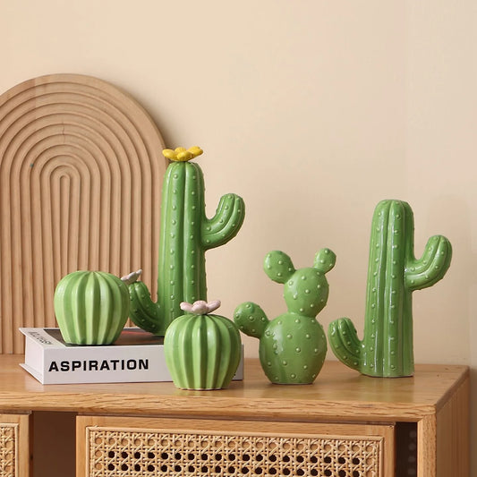 2026 New Cactus Home And Garden Decorations For Home 2026 Ceramic Cactus Aesthetic Room Decor Green Cactus Ornaments Home Decor