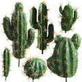 6pcs Artificial Cactus Decor Faux Plant Fake Succulents Plants Unpotted Indoor Home Décor Fake Cactus Stems DIY Decorations