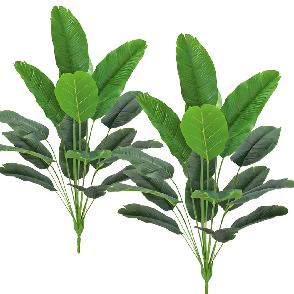 Artificial Bird of Paradise Plants 12/18/24 Leaves Faux Greenery Palm Fake Tree for Indoor Outdoor Home Living Room Garden Decor
