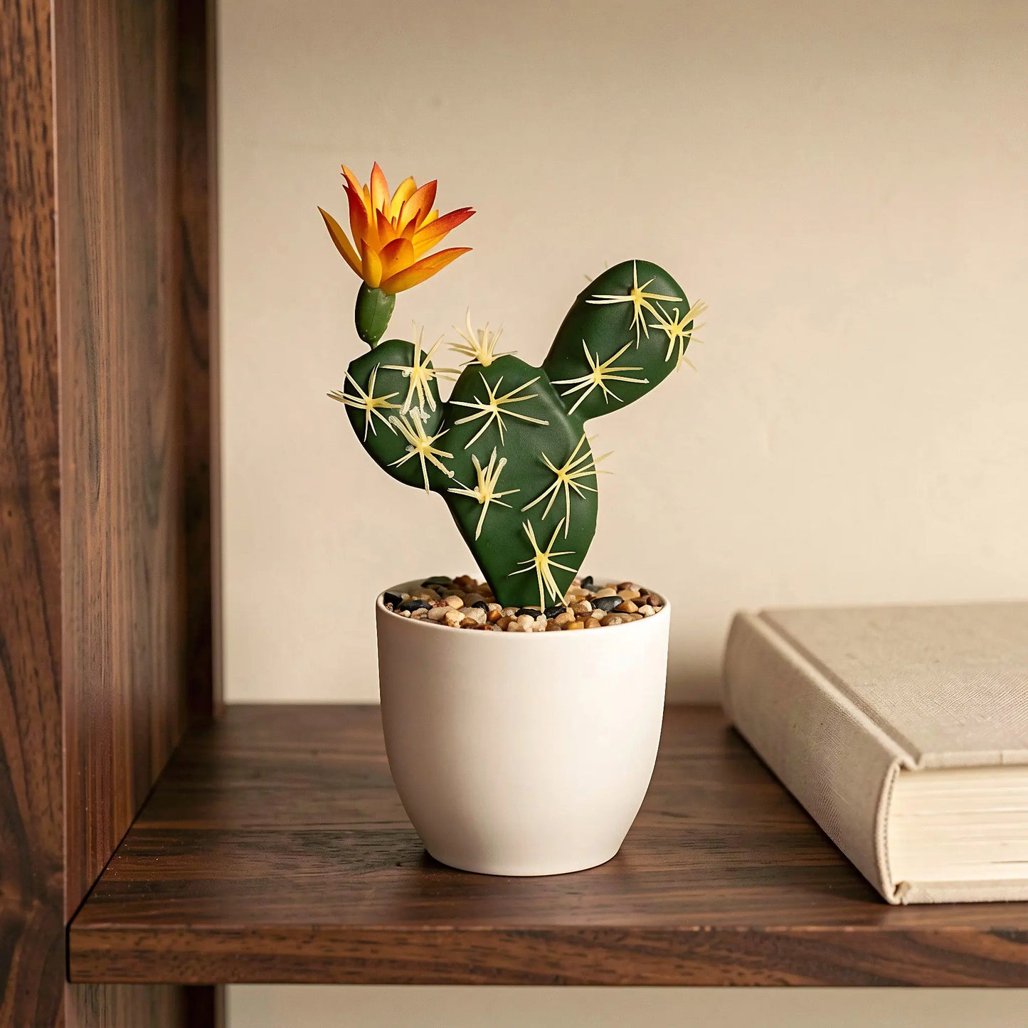 Mini Artificial Cactus Plants in Pots 7 Inch Faux Succulents Decor for Home Office Desk Shelf Small Potted Fake Cacti Tabletop