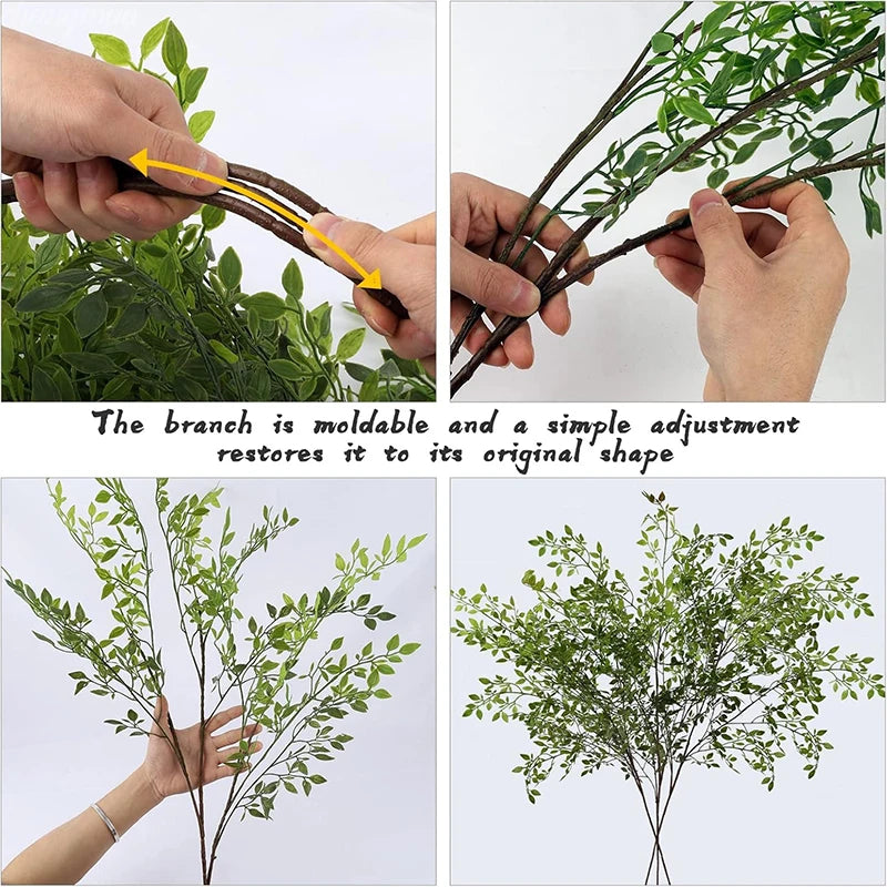 Artificial Green Plant 43.3 inch Fake Eucalyptus Leaf Flower Arrangement Accessories Wedding Home Room Decoration Fake Plants