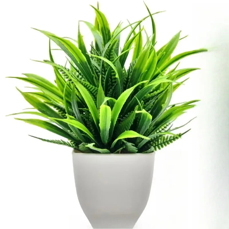 1PC Artificial Plant with Plastic Pot Fake Greenery for Home Office Desk Living Room Bedroom Decor No Maintenance Required