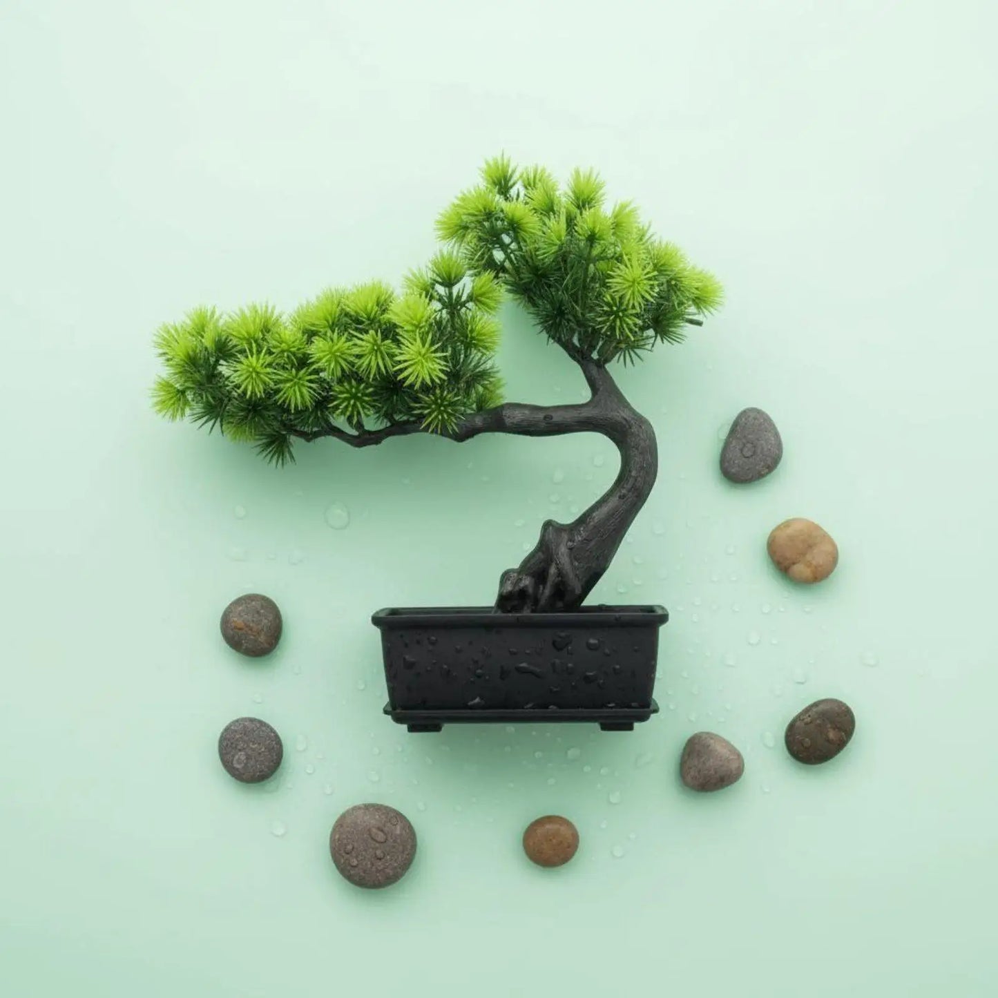 Fake Conifer Bonsai Low Maintenance Fake Conifer Tree Plant No Watering Needed Artificial Bonsai Tree for Office, Shelf,