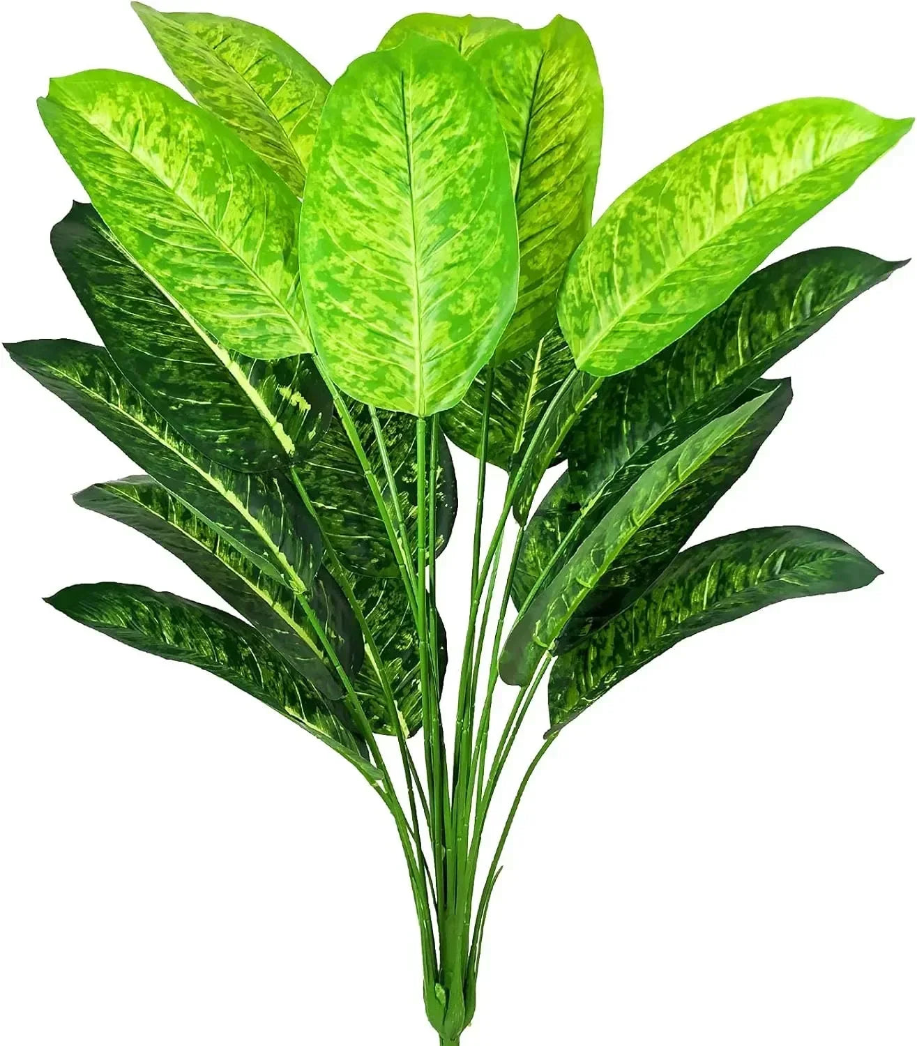 Artificial Plants Ficus Tree Leaves with Stems, 29 "Tall, Faux Bird of Paradise, Palm Tree Imitation, Green Leaf, Tropical Plant
