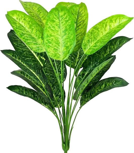 Artificial Plants Ficus Tree Leaves with Stems, 29 "Tall, Faux Bird of Paradise, Palm Tree Imitation, Green Leaf, Tropical Plant