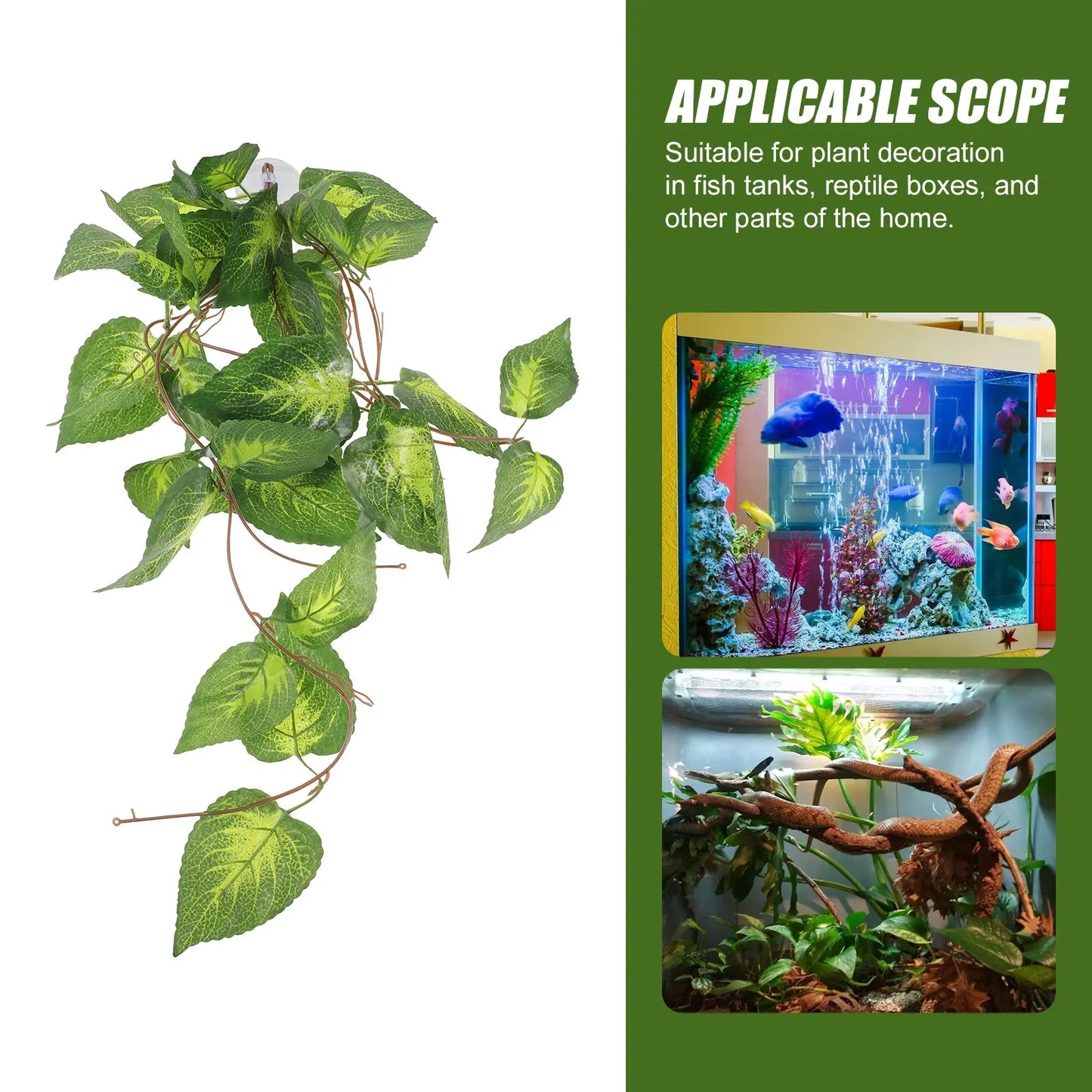 Lifelike Artificial Reptile Plants Durable Fake Plant Decor For Terrarium Turtle Fish Tank Aquarium Landscape Ornament Safe