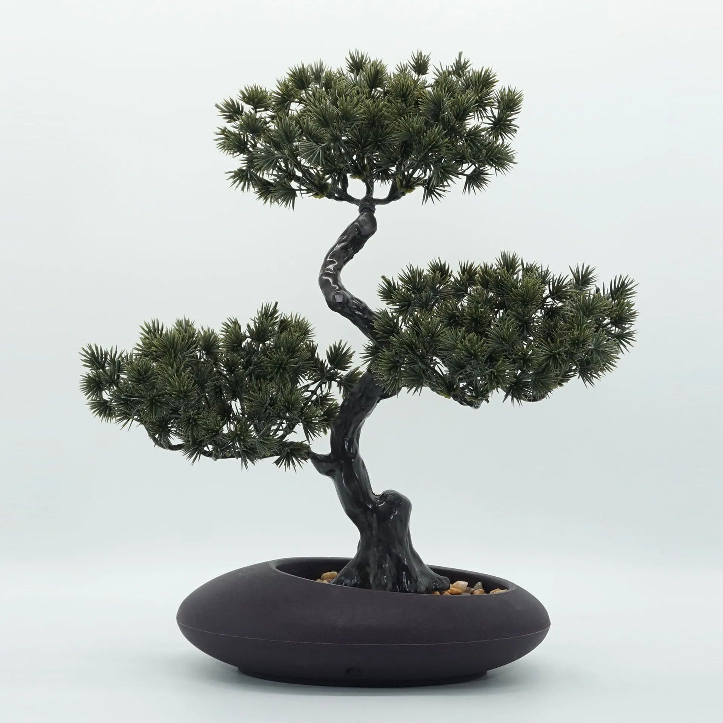 Simulation of Pine Trees, Chinese Zen Welcome Pine Potted Plants, Green Plants Bonsai on The Table Top, Living Room Decorations