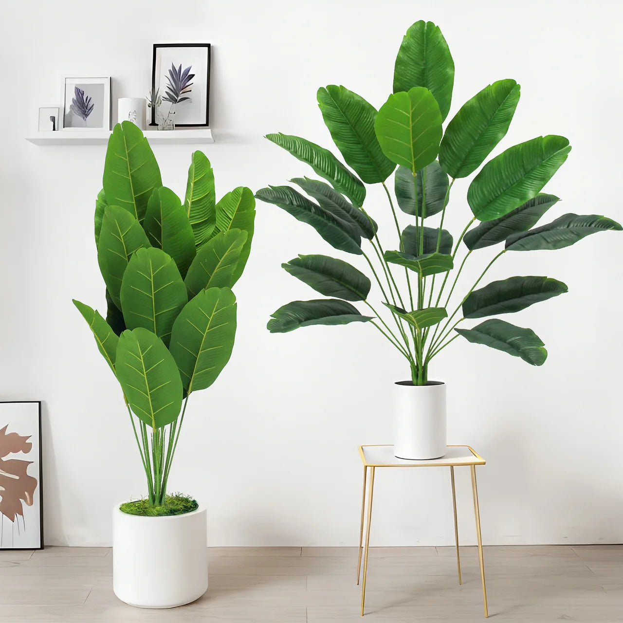 Artificial Bird of Paradise Plants 12/18/24 Leaves Faux Greenery Palm Fake Tree for Indoor Outdoor Home Living Room Garden Decor