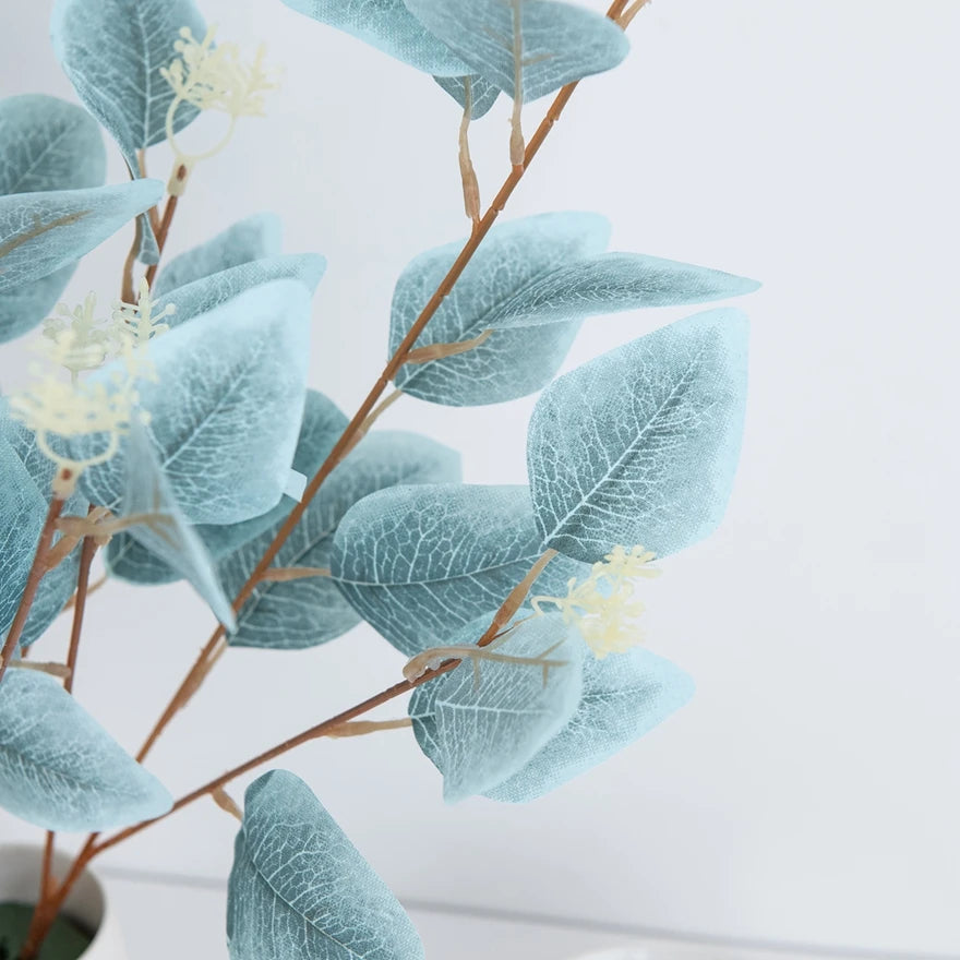 Artificial Plants Fake Leaves Three Pronged Eucalyptus Bonsai Home Decoration Indoor Dining Table Office Decoration Garden Cheap