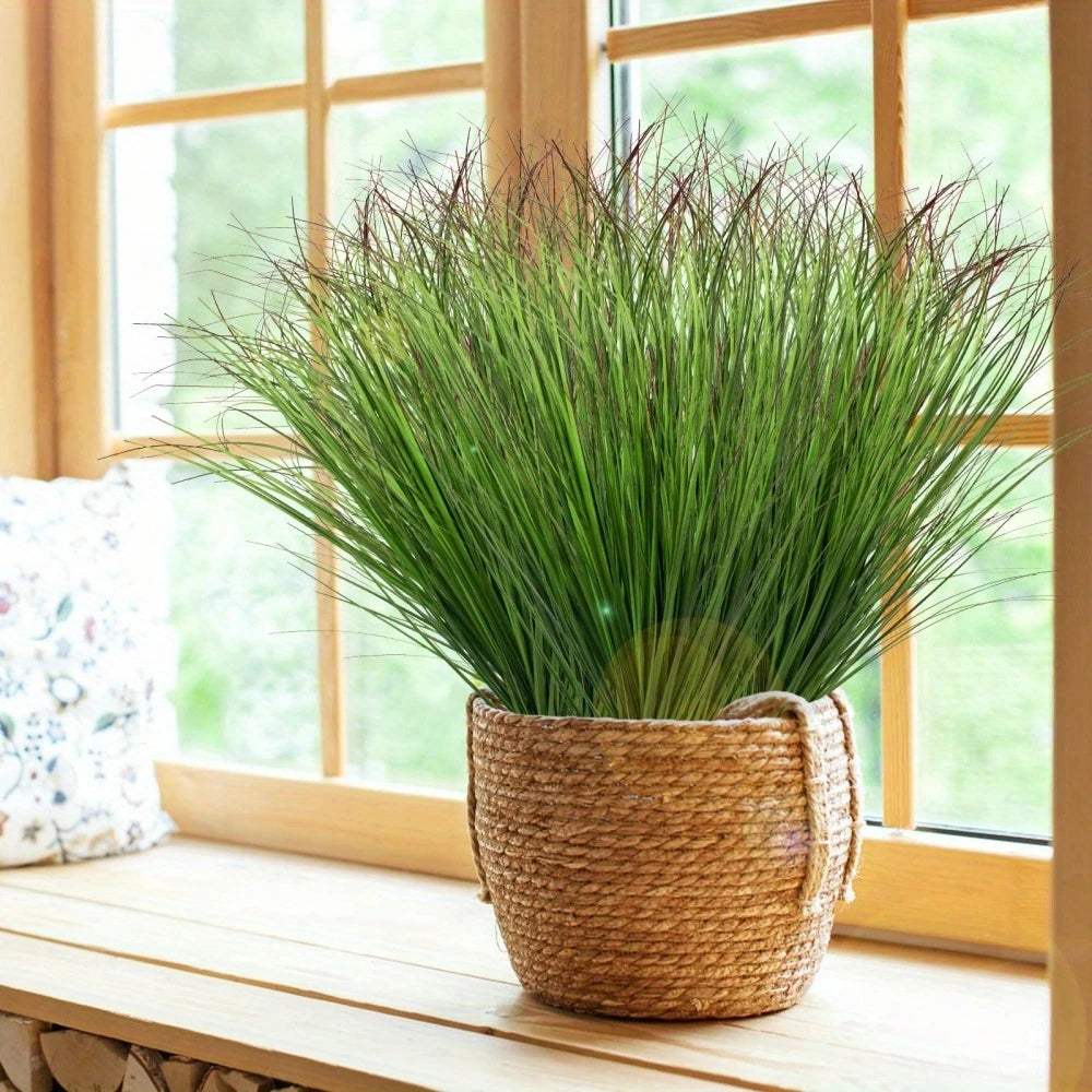 14pcs Artificial Grass Plants, Faux Shrubs Wheat Grass, Artificial Tall Grass Fake Plants for Outdoor Decor, Artificial Greenery