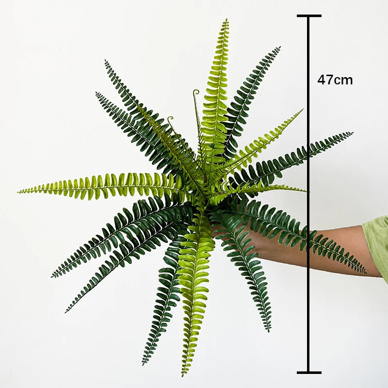 Large Artificial Plants Boston Fern Bunch Persian Leaves Bunch Fake Green Plants Fake Leaves Craft Fake Foliage Home Decor