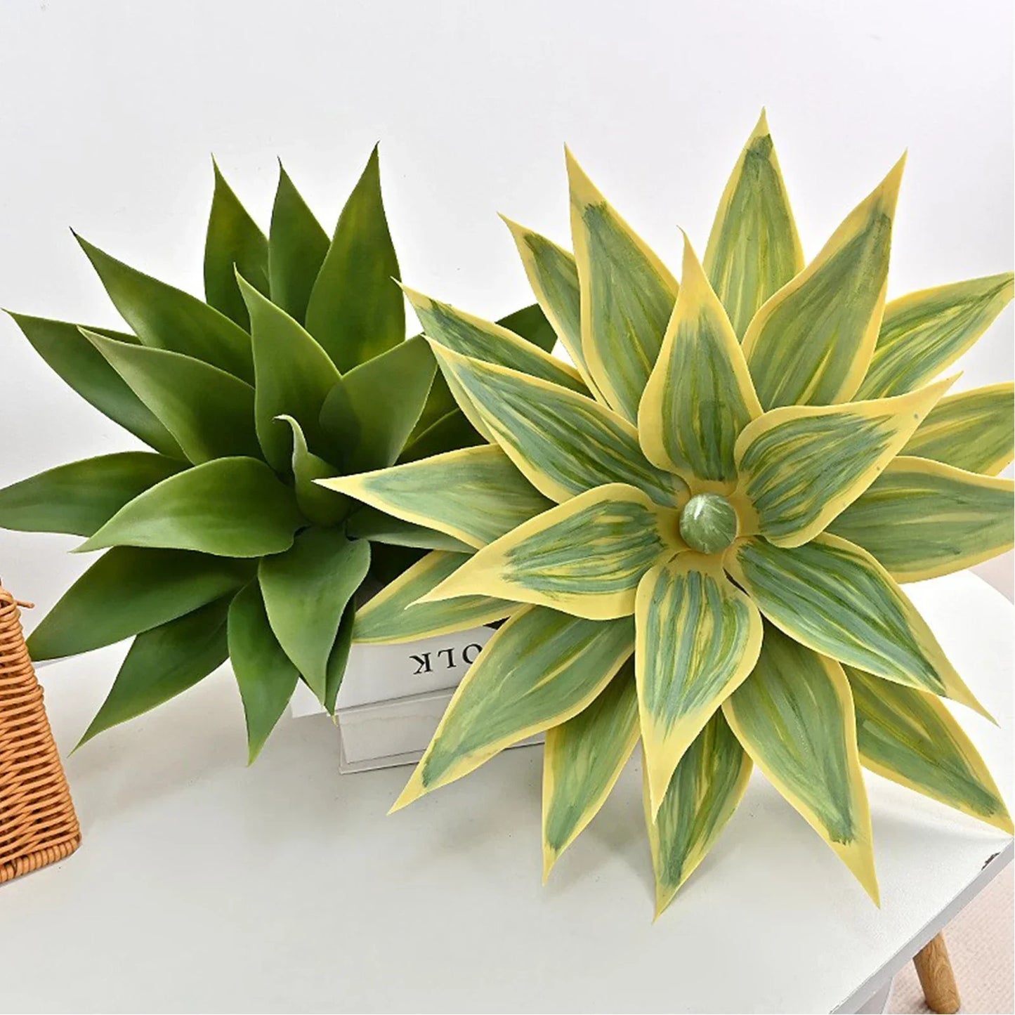 Fake Agave Succulent Plant 28 Inch Big Size Faux Succulents Stems For Indoor Outdoor Artificial Plants Natural Garden Home Decor