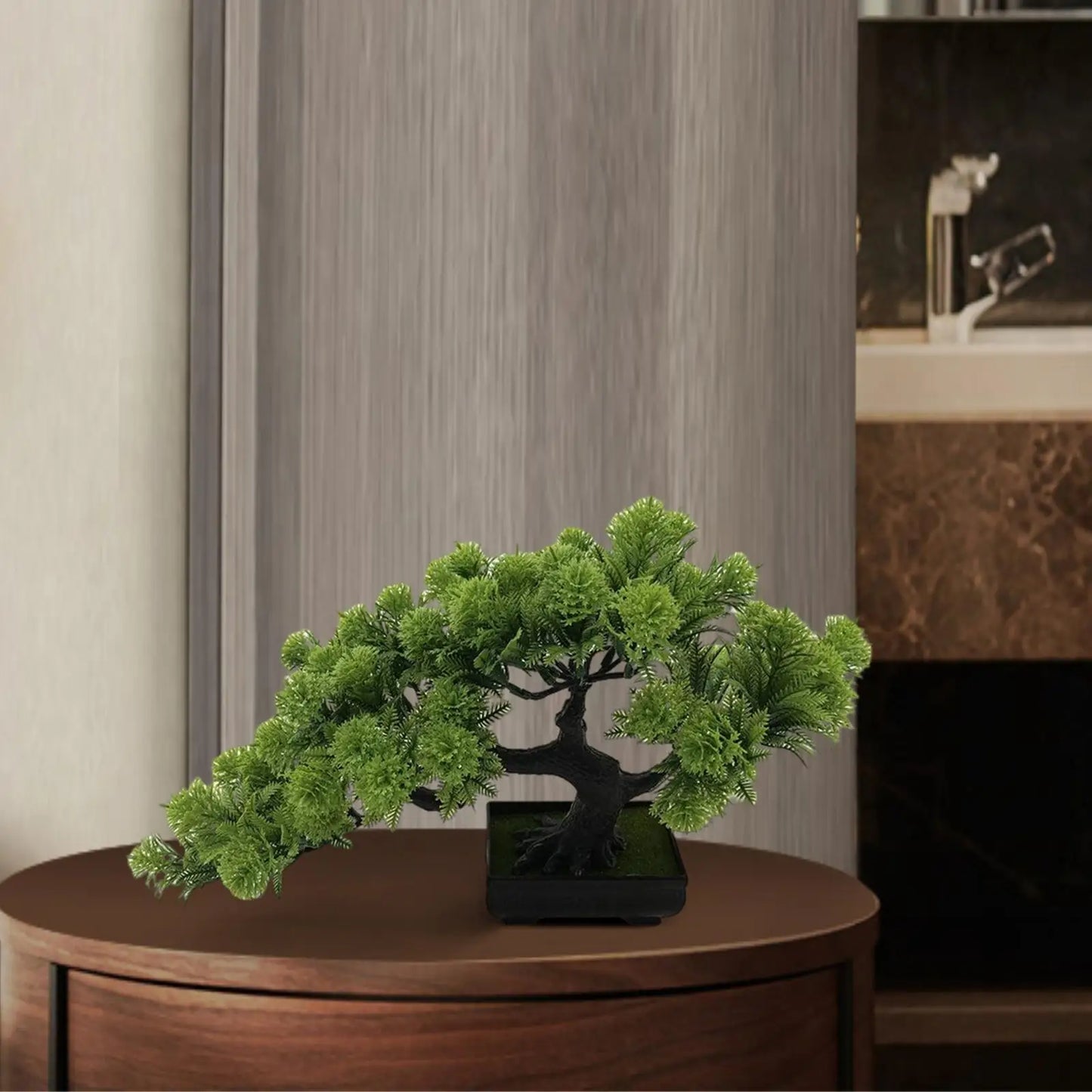 Small Artificial Bonsai Tree for Bedroom Table Living Room Bookshelf Indoor Ornaments