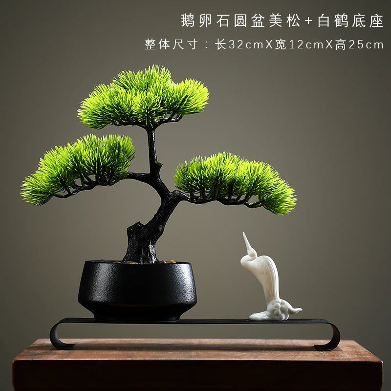 Artificial Flower Bonsai Fake Tree Red Maple Pot Office Vase Decoration Desk Decoration Home Decor