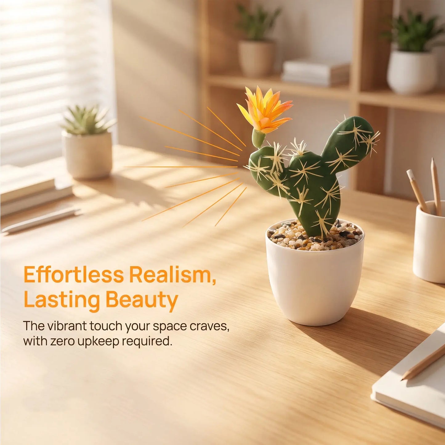 Mini Artificial Cactus Plants in Pots 7 Inch Faux Succulents Decor for Home Office Desk Shelf Small Potted Fake Cacti Tabletop