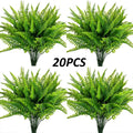 4-20Bundle Artificial Plants Fake Boston Ferns Bushes Faux Shrubs Greenery UV Resistant Plant for Home Garden Outdoor Yard Decor