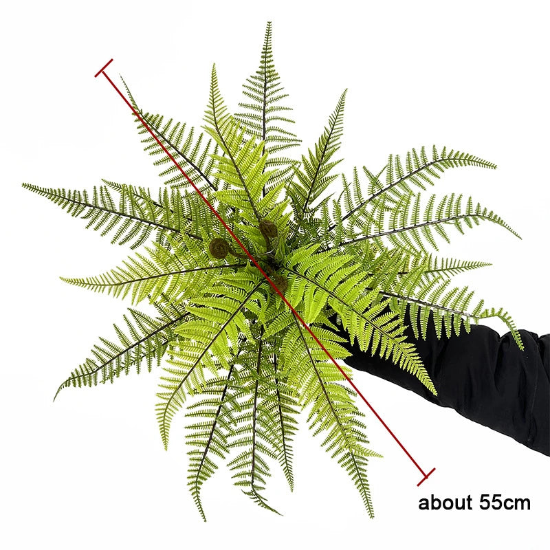 Large Artificial Plants Boston Fern Bunch Persian Leaves Bunch Fake Green Plants Fake Leaves Craft Fake Foliage Home Decor
