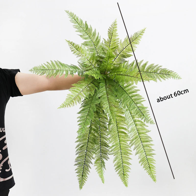 Large Artificial Plants Boston Fern Bunch Persian Leaves Bunch Fake Green Plants Fake Leaves Craft Fake Foliage Home Decor