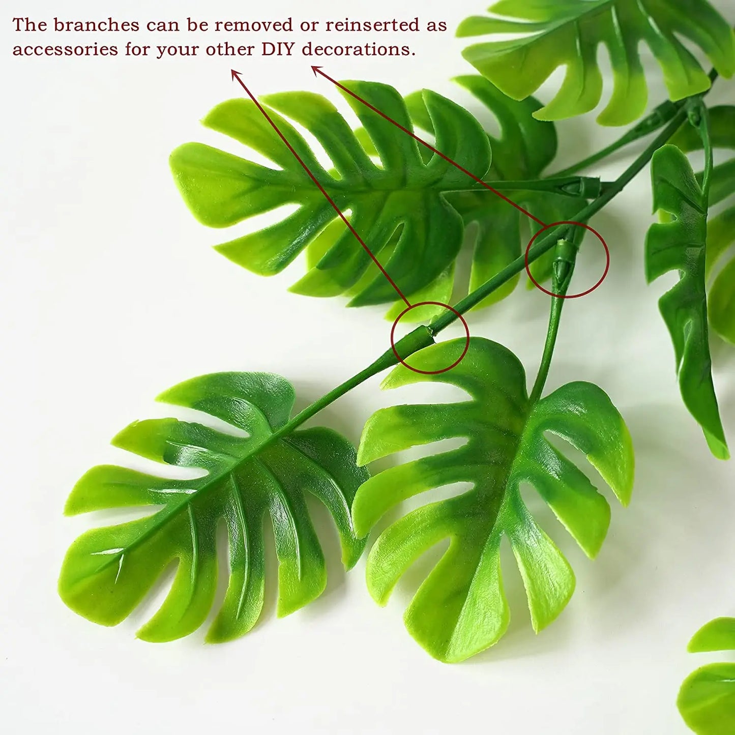 Artificial Vine Plant Faux Hanging Monstera Plant Fake Palm Leaves Vine Ivy Grass