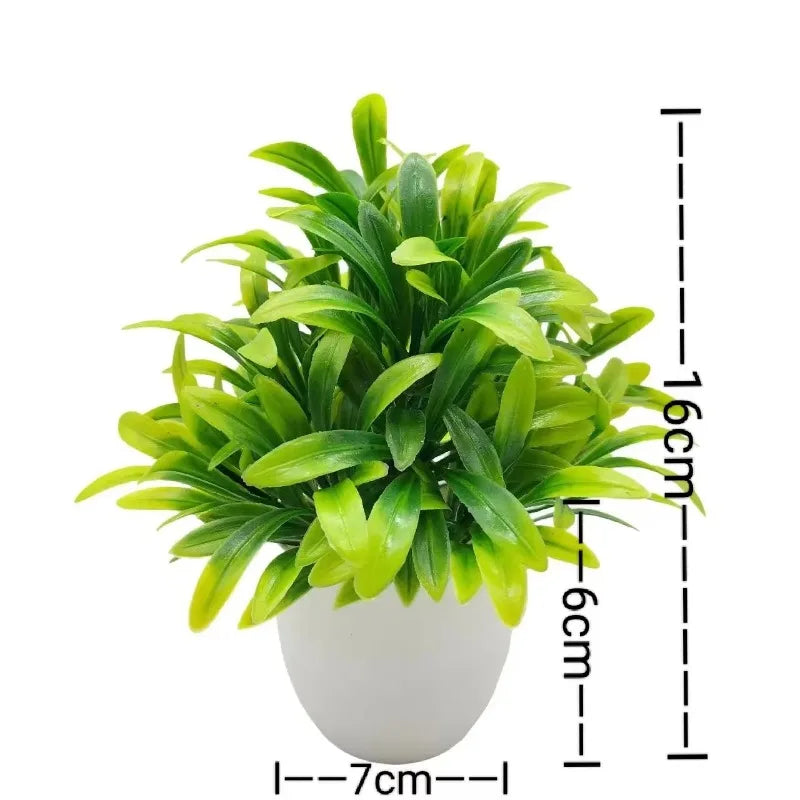 1PC Artificial Plant with Plastic Pot Fake Greenery for Home Office Desk Living Room Bedroom Decor No Maintenance Required