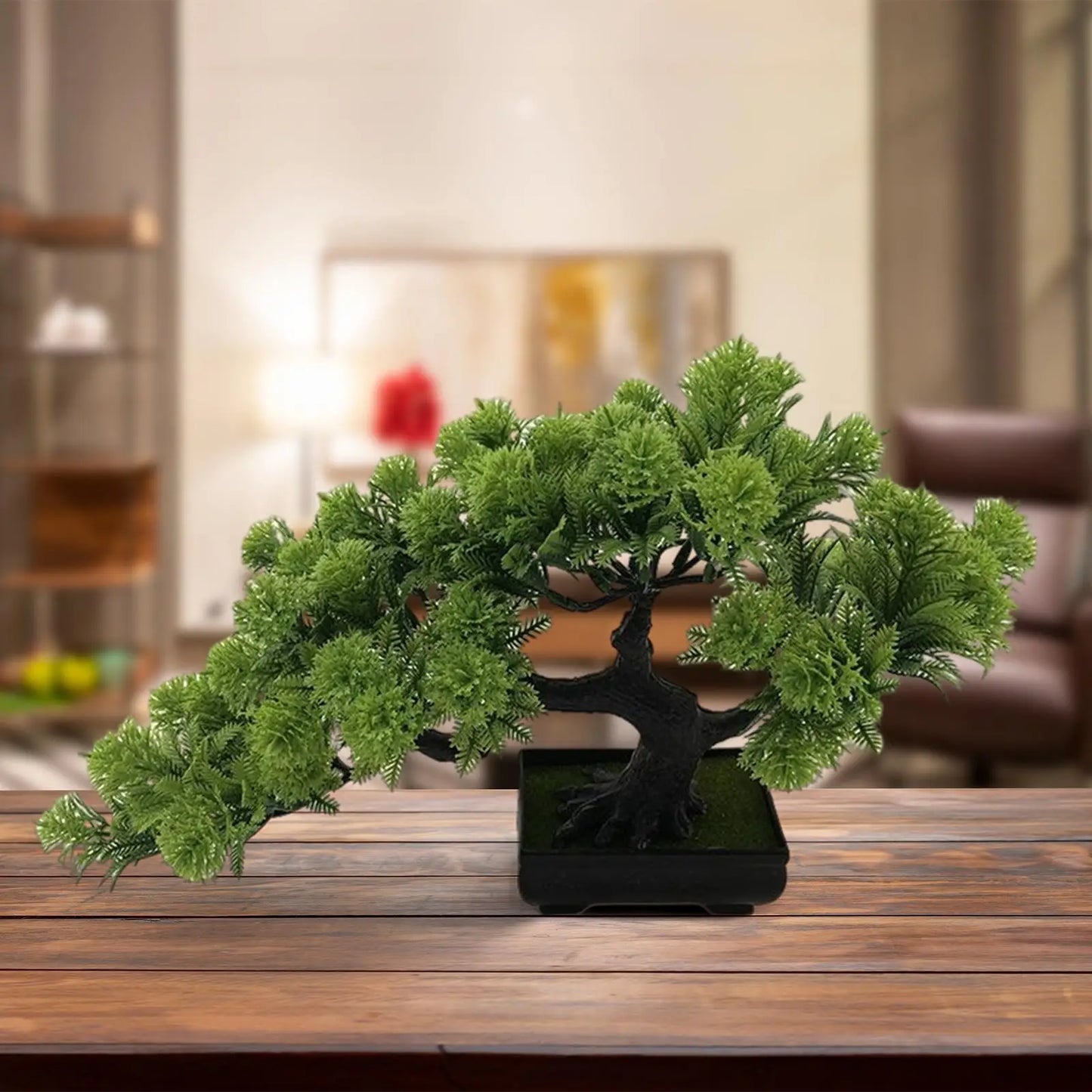 Small Artificial Bonsai Tree for Bedroom Table Living Room Bookshelf Indoor Ornaments
