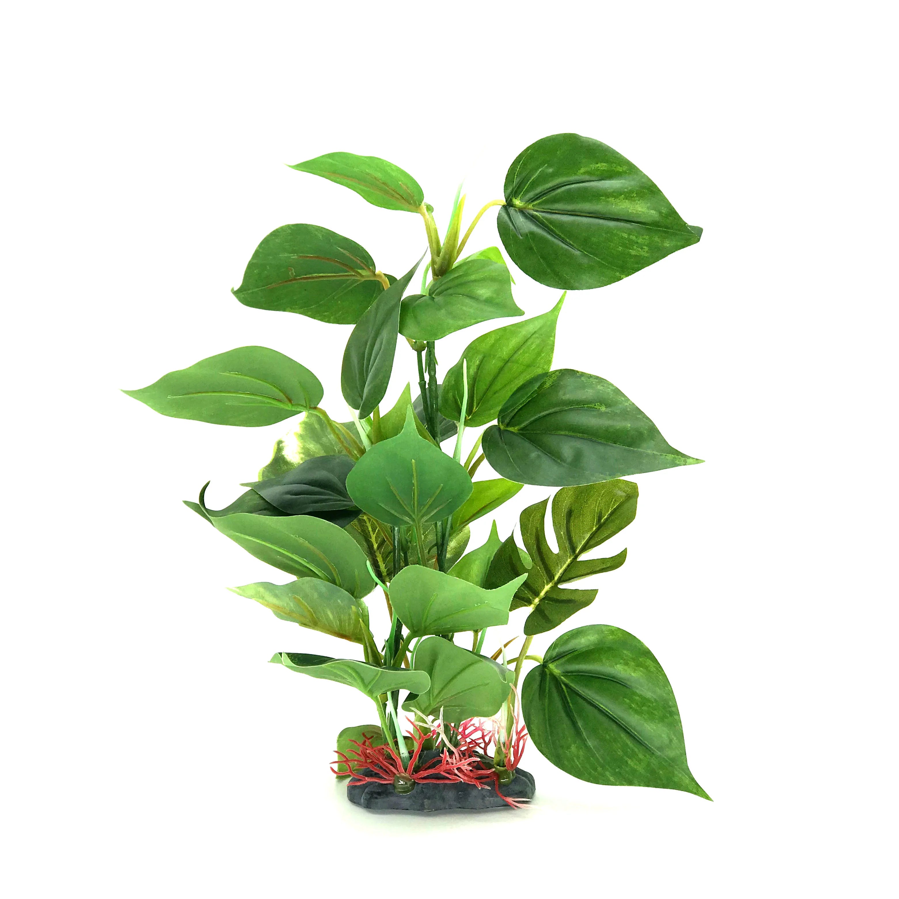 Artificial Aquarium Decor Plants Plastic Aquatic Plant with Large Green Leaves Underwater Plants Fish Tank Aquatic Plant Adorn