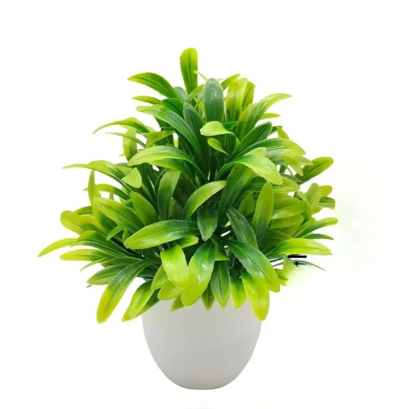 1PC Artificial Plant with Plastic Pot Fake Greenery for Home Office Desk Living Room Bedroom Decor No Maintenance Required