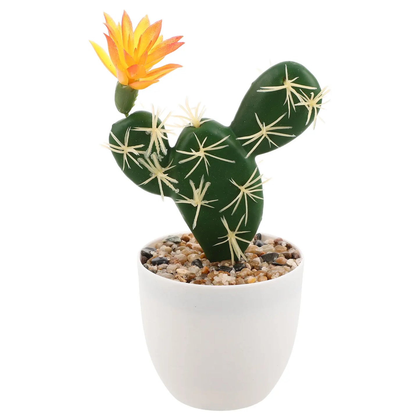 Mini Artificial Cactus Plants in Pots 7 Inch Faux Succulents Decor for Home Office Desk Shelf Small Potted Fake Cacti Tabletop