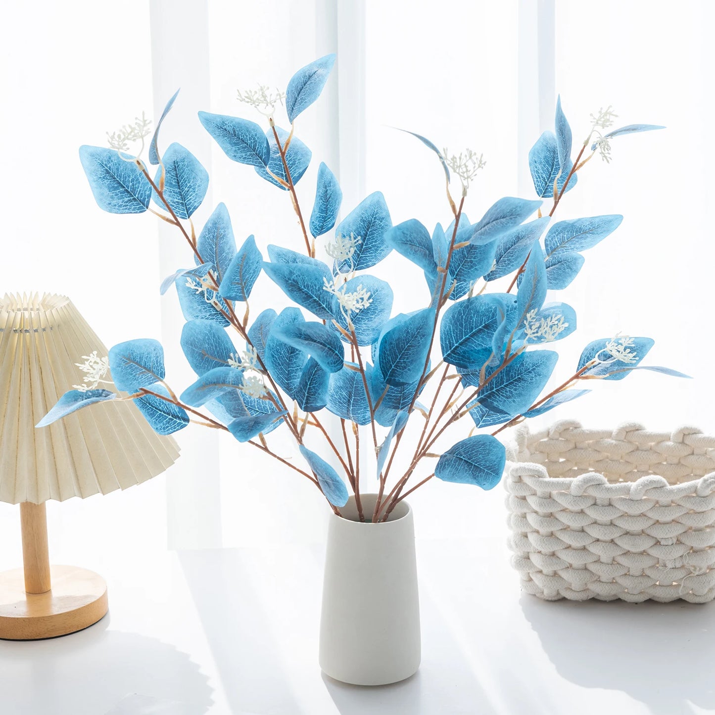Artificial Plants Fake Leaves Three Pronged Eucalyptus Bonsai Home Decoration Indoor Dining Table Office Decoration Garden Cheap