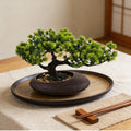 Artificial Bonsai Juniper Fake Bonsai Trees Realistic Faux Pine Trees in Pot for Plate Sashimi Dish Home Shelf Decor Display