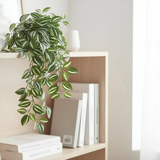 Faux Peperomia Hanging Plant Adjustable Leaves Silk Faux Peperomia Ivy Vine Artificial Plant For DIY Home Wedding Decoration