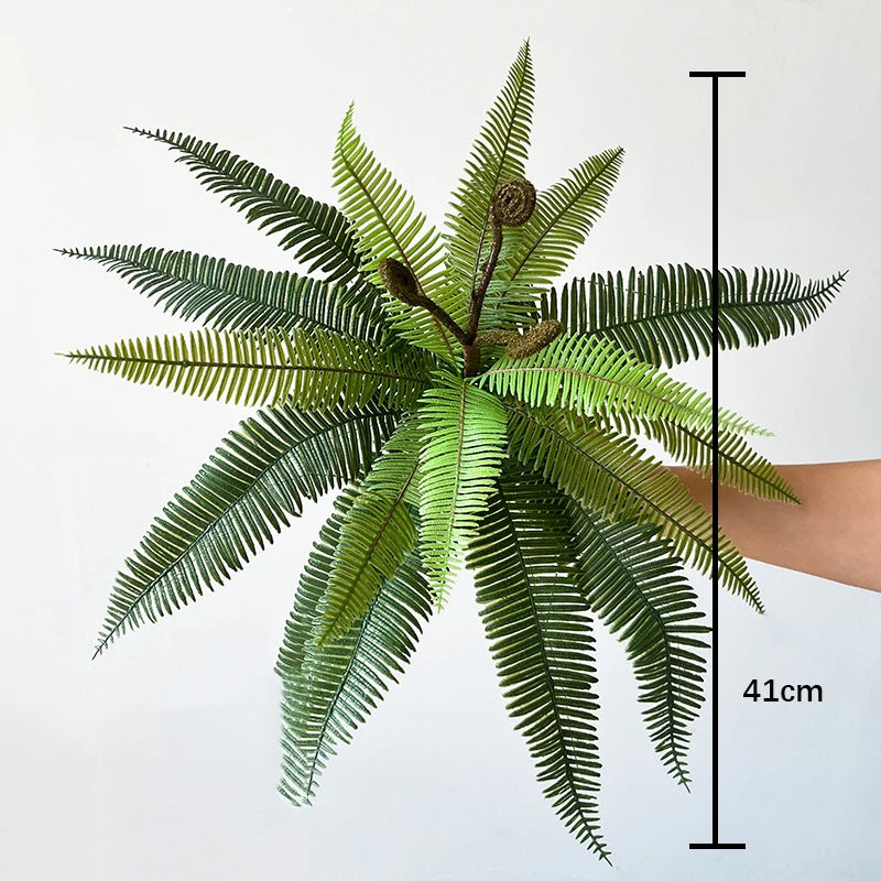 Large Artificial Plants Boston Fern Bunch Persian Leaves Bunch Fake Green Plants Fake Leaves Craft Fake Foliage Home Decor