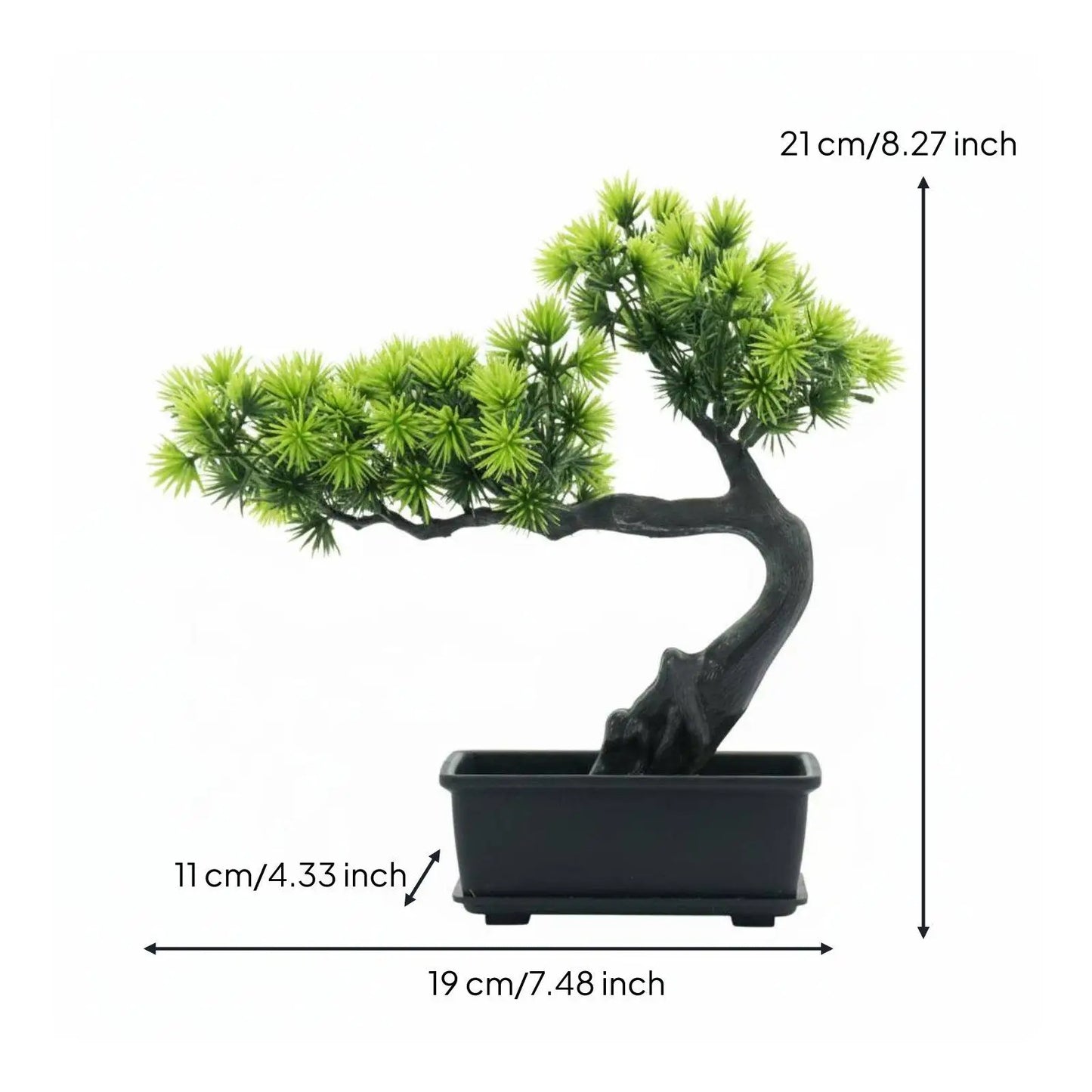 Fake Conifer Bonsai Low Maintenance Fake Conifer Tree Plant No Watering Needed Artificial Bonsai Tree for Office, Shelf,
