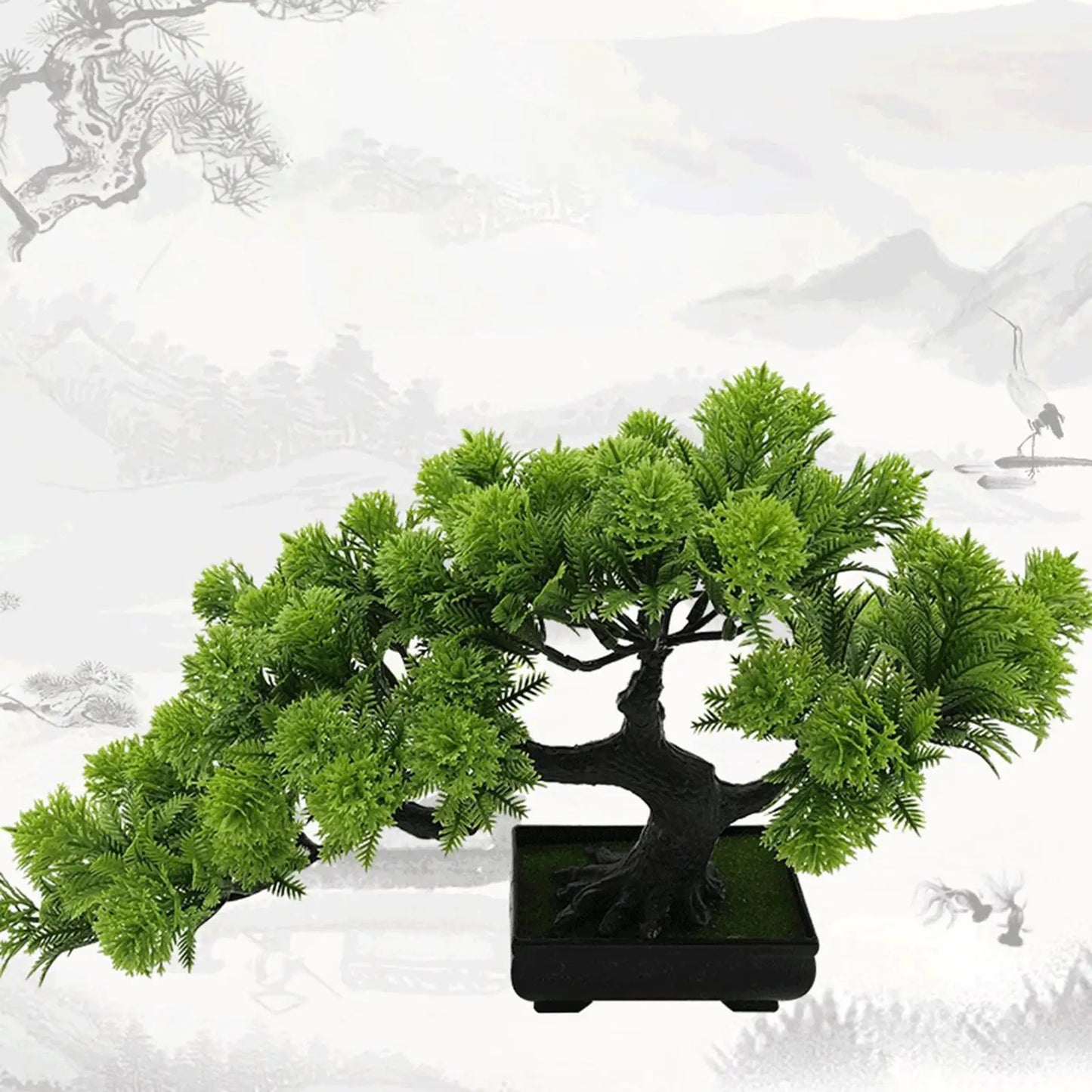 Small Artificial Bonsai Tree for Bedroom Table Living Room Bookshelf Indoor Ornaments