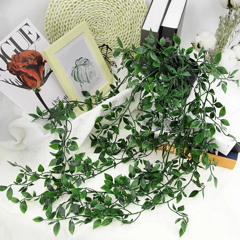 Artificial Ivy Plants Plastic Leaf With Pots Wedding New Year Christmas Decoration for Home Garden DIY Living Room Wall Hanging