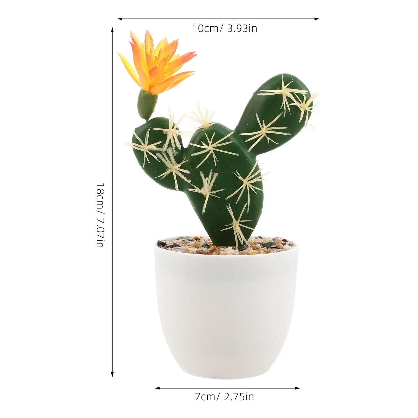 Mini Artificial Cactus Plants in Pots 7 Inch Faux Succulents Decor for Home Office Desk Shelf Small Potted Fake Cacti Tabletop