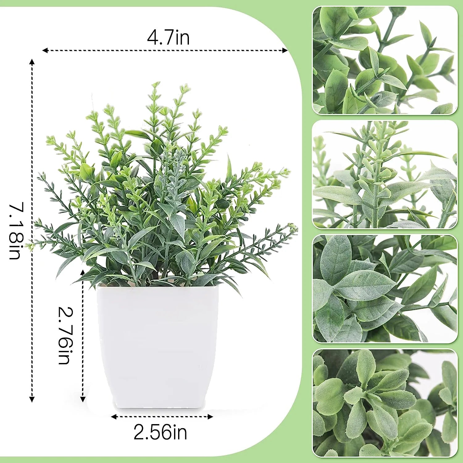 1/4pcs Artificial Green Potted Plants Fake Artificial Plants With Pot Living Room Home Decor Desk Bedroom Party Plastic Bonsai