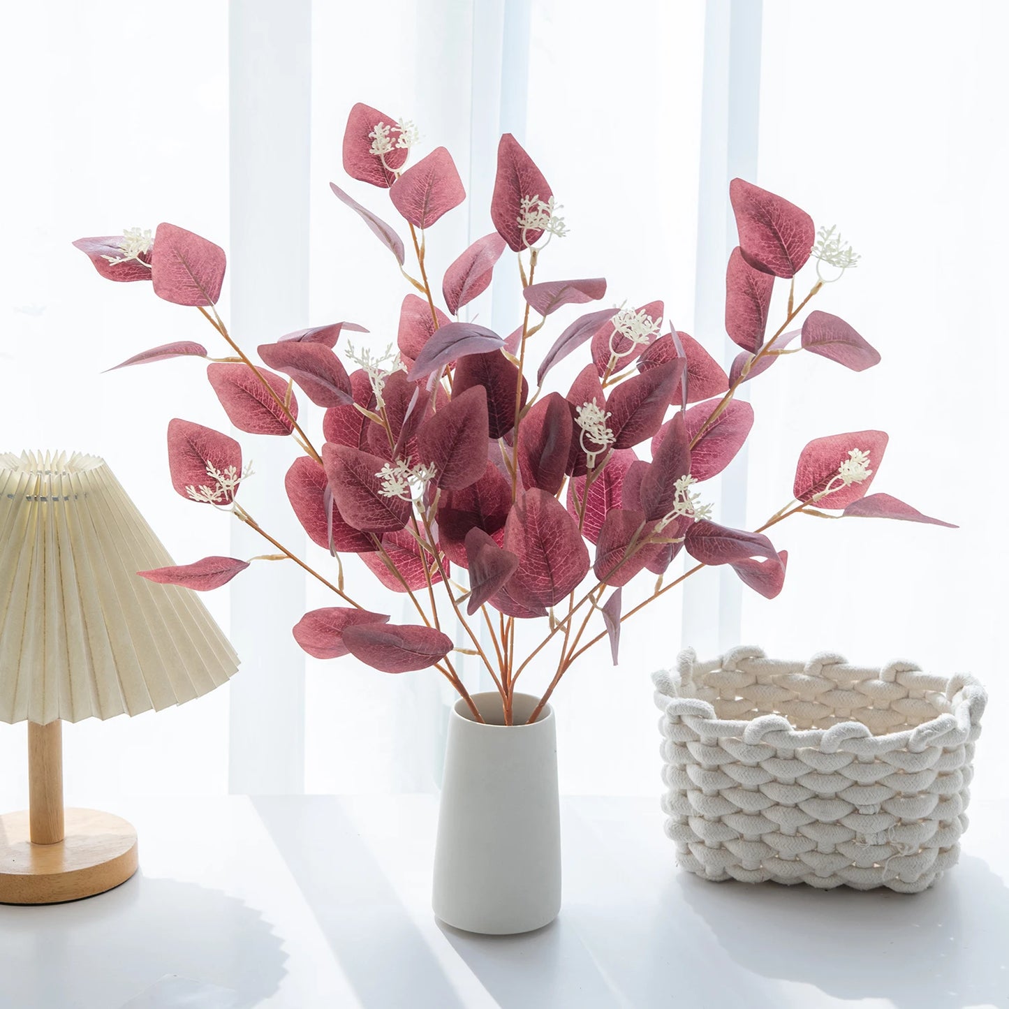 Artificial Plants Fake Leaves Three Pronged Eucalyptus Bonsai Home Decoration Indoor Dining Table Office Decoration Garden Cheap