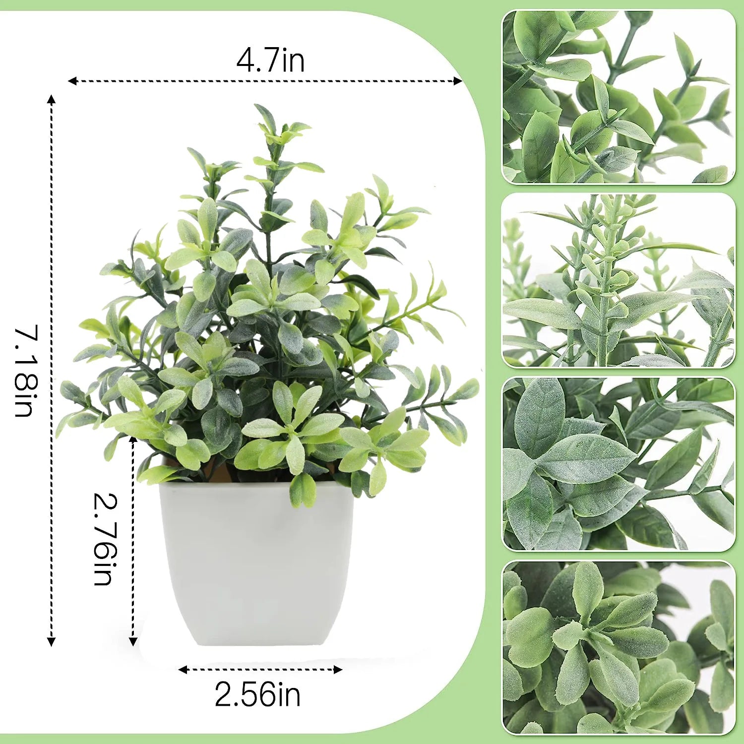 1/4pcs Artificial Green Potted Plants Fake Artificial Plants With Pot Living Room Home Decor Desk Bedroom Party Plastic Bonsai
