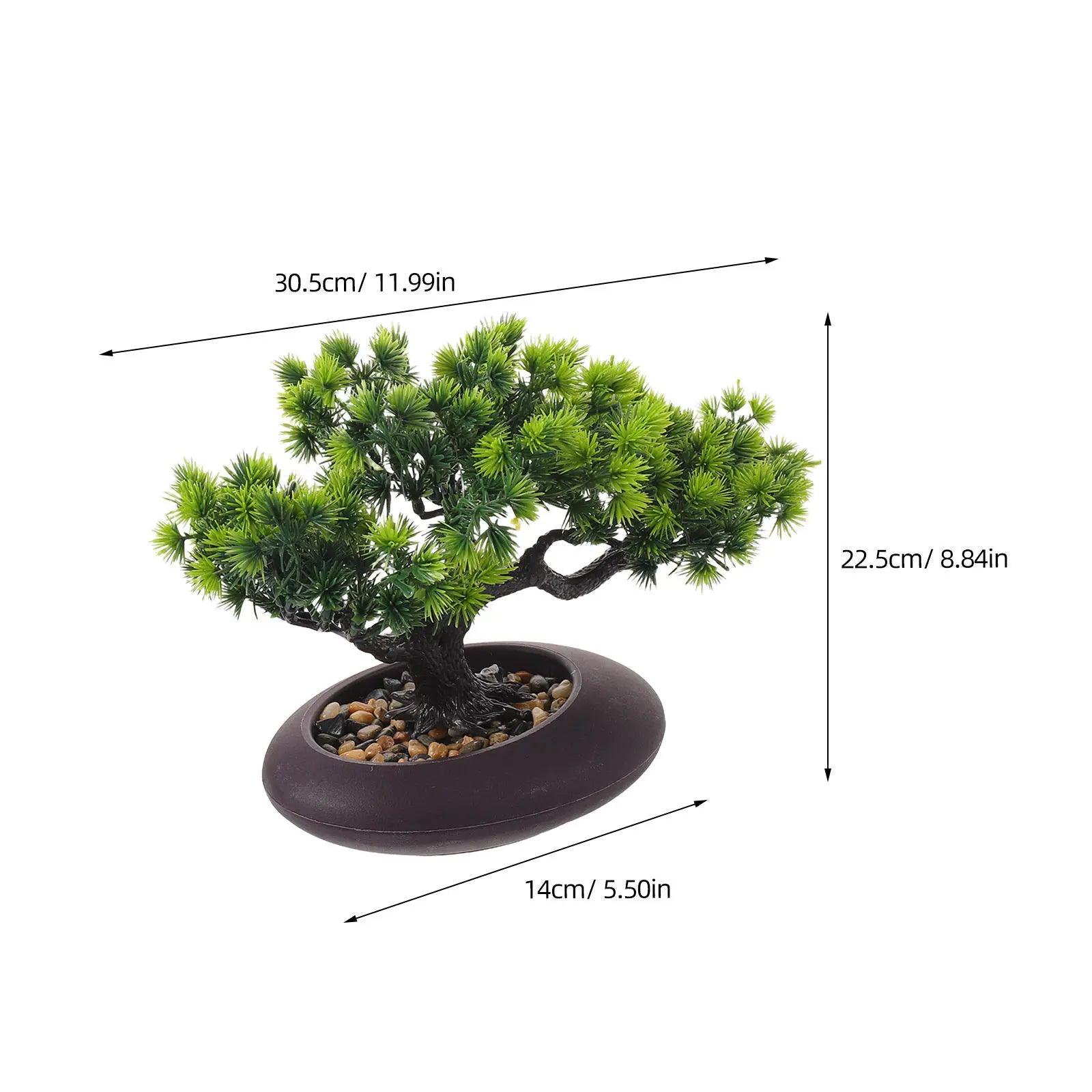 Artificial Bonsai Juniper Fake Bonsai Trees Realistic Faux Pine Trees in Pot for Plate Sashimi Dish Home Shelf Decor Display