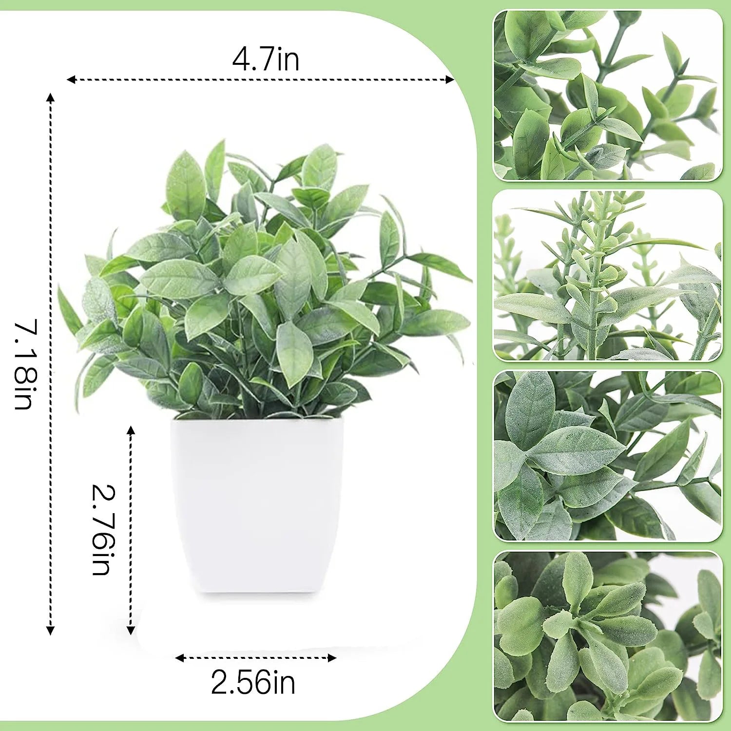 1/4pcs Artificial Green Potted Plants Fake Artificial Plants With Pot Living Room Home Decor Desk Bedroom Party Plastic Bonsai