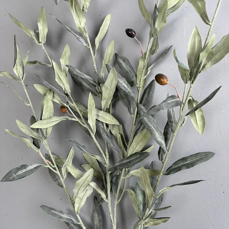 Artificial Olive Branch With Realistic Faux Leaves Fake Plants For Room Wedding Decor Arched Flower Wreath Christmas Outdoor