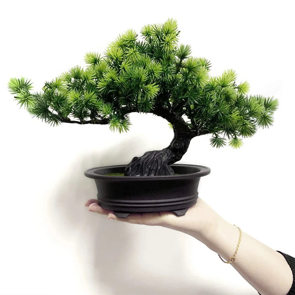 Artificial Plant Greenery Fake Bonsai Tree Indoor Bookshelf Desk Bathroom Farmhouse Decor Home Room Office Decoration Fake Plant