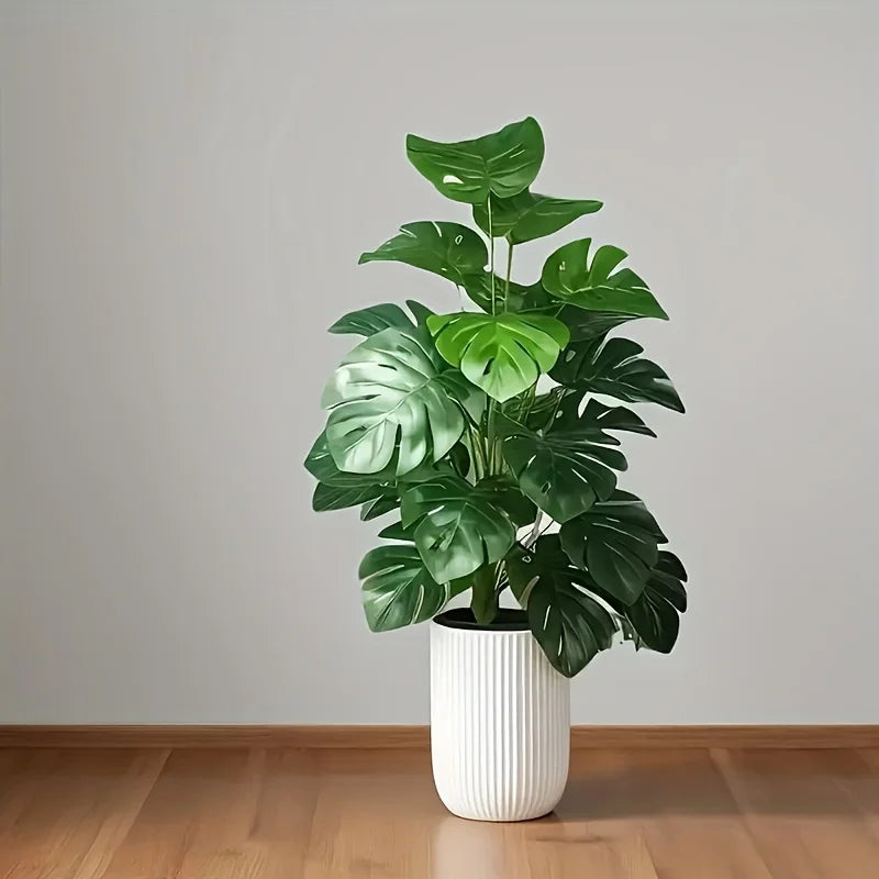 Artificial Monstera Palm Tree Realistic Plastic Green Plant for Home Office Wedding Christmas Without Flower pots