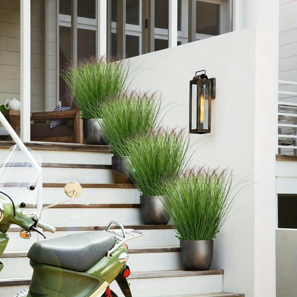 14pcs Artificial Grass Plants, Faux Shrubs Wheat Grass, Artificial Tall Grass Fake Plants for Outdoor Decor, Artificial Greenery