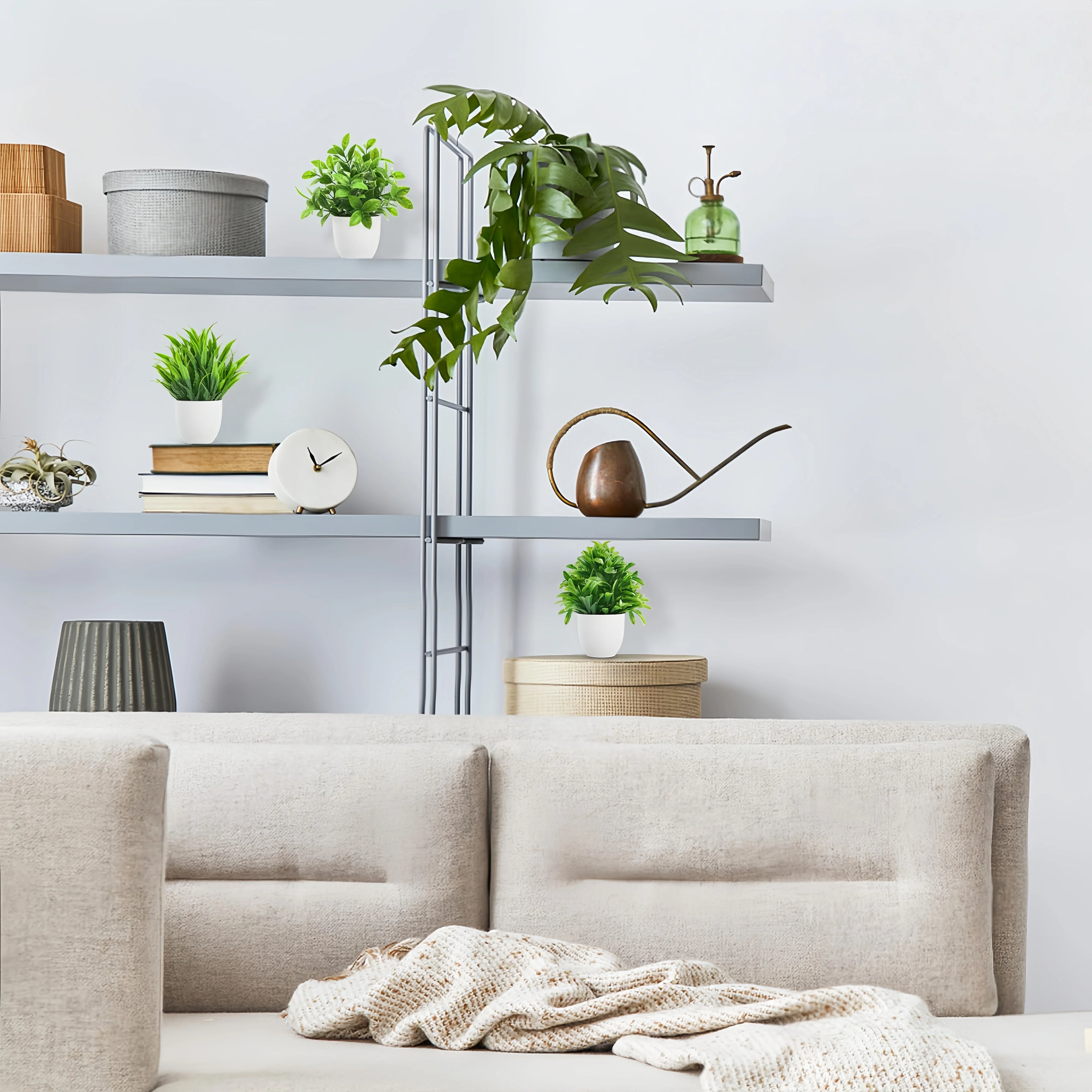 4 Styles Mini Fake Plants Artificial Eucalyptus Faux Plants for Home Office Farmhouse Bathroom Desk Shelf Decor Indoor